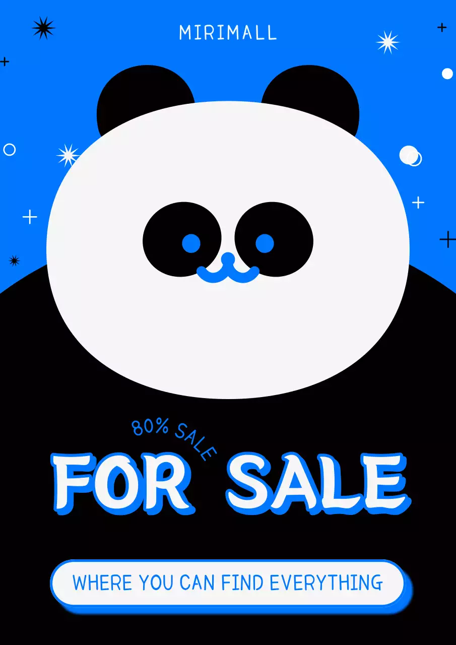 Blue Trendy Sale Promotion Poster