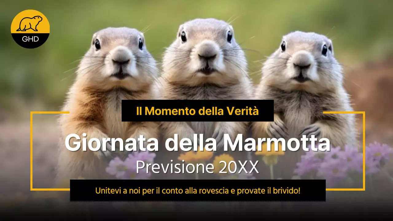 Giallo e nero Semplice previsione del Giorno della Marmotta