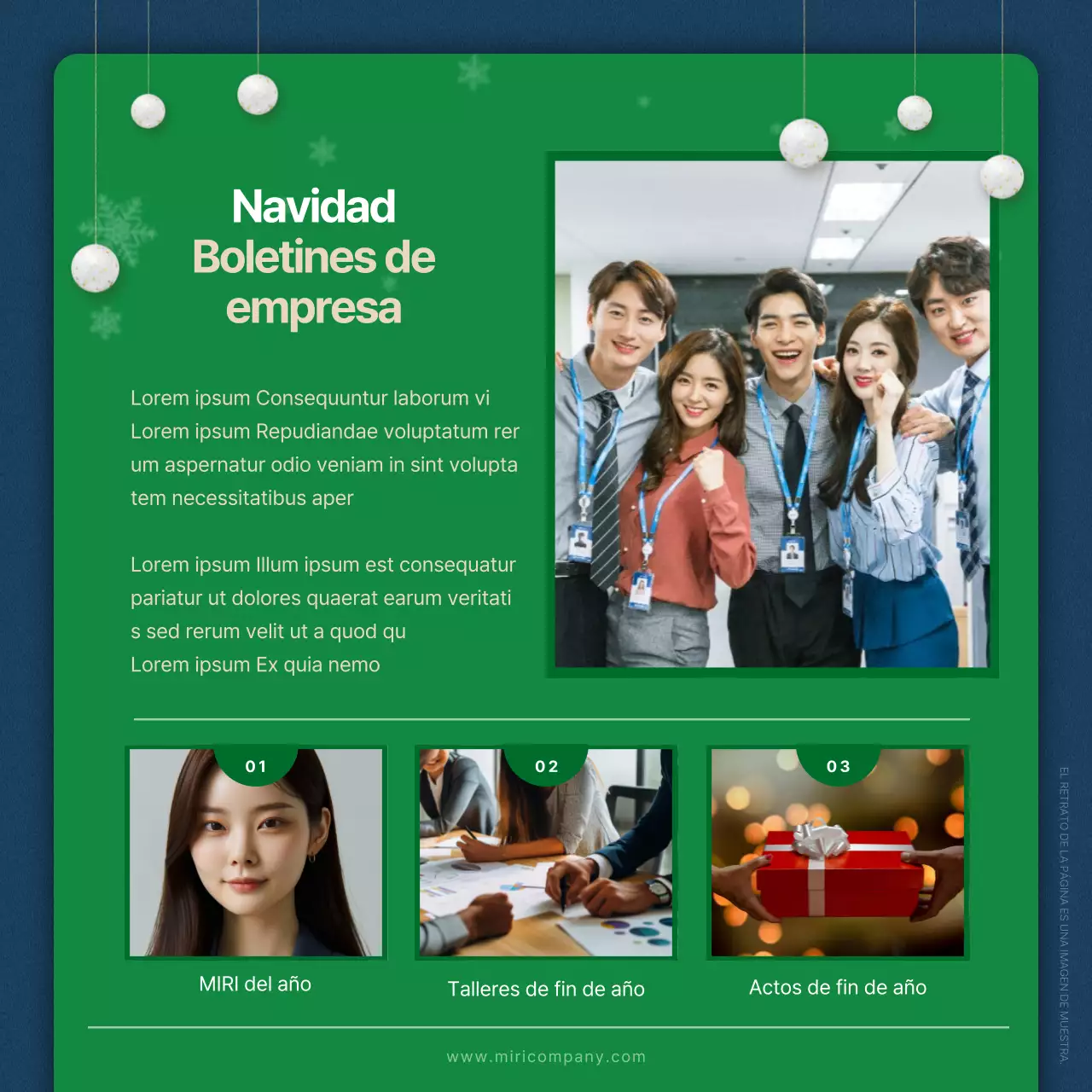 Introducción al boletín interno navideño rojo y verde