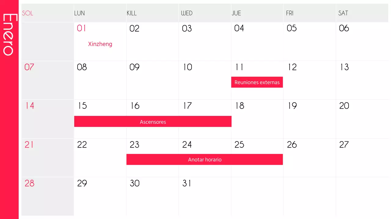 Un arco iris de agendas de moda