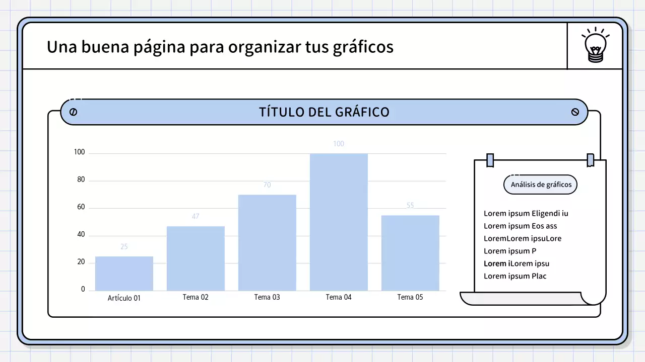 Un sencillo informe de síntesis de color azul claro