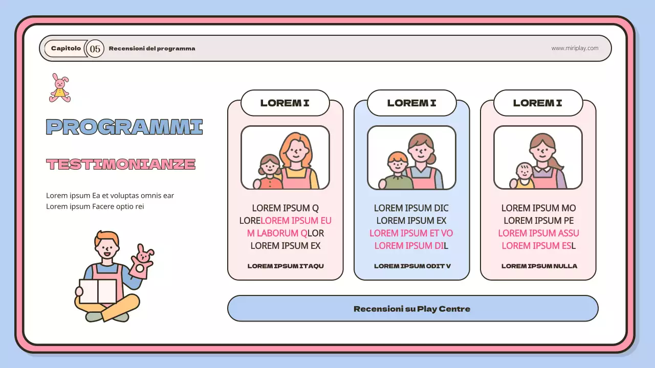 Una simpatica cartella per istruttori di bambini e bambine in azzurro e rosa.