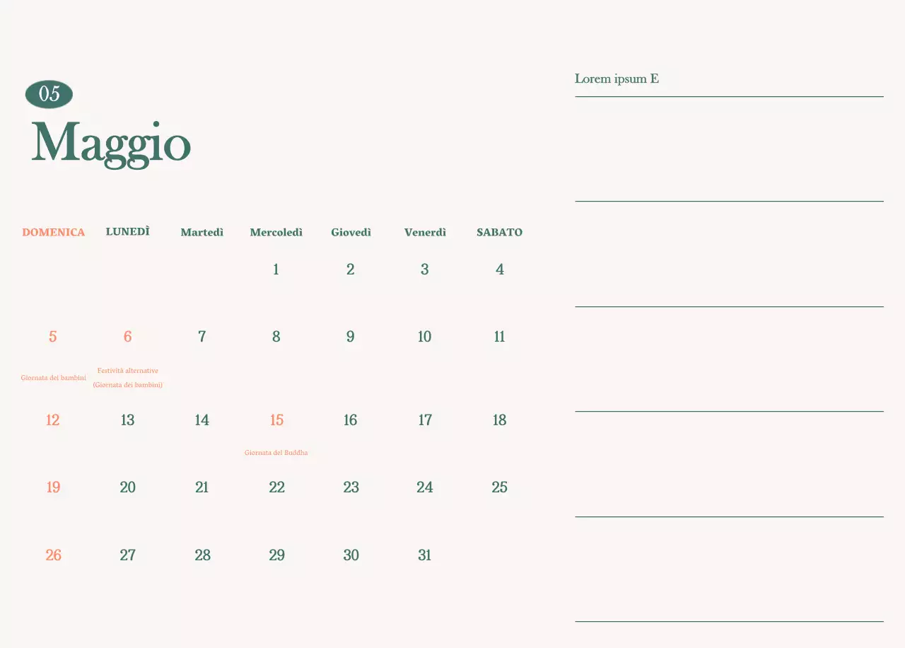 Calendario dei bar con i consigli per le bevande del mese