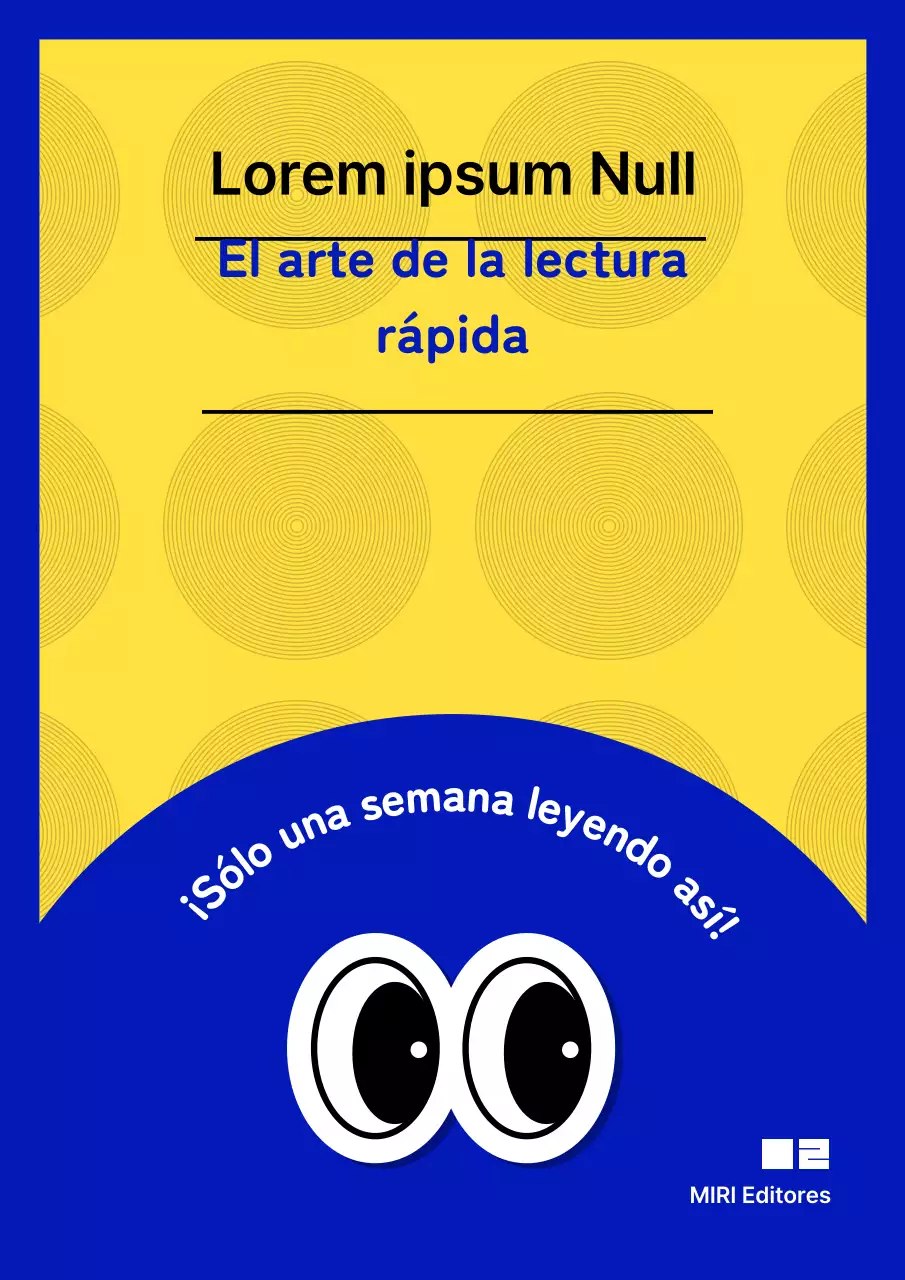 Portada minimalista de libro de lectura rápida en amarillo y azul