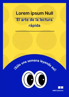 Portada minimalista de libro de lectura rápida en amarillo y azul