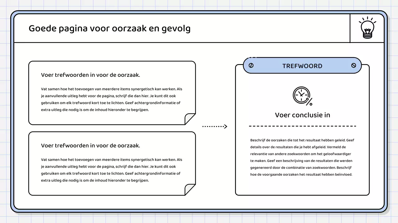 Een eenvoudig, lichtblauw samenvattend rapport