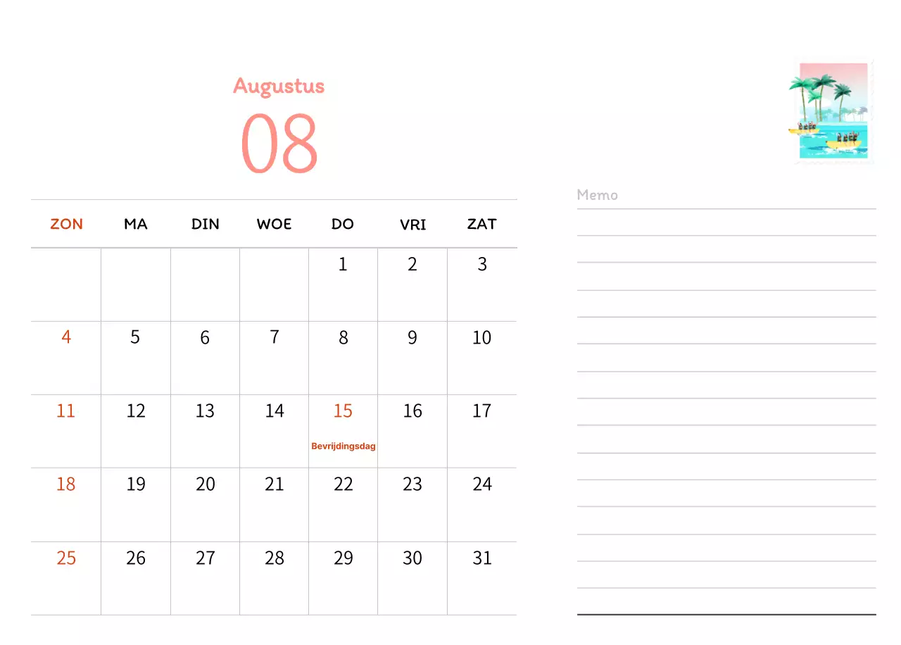 Stempelillustraties met een warm concept