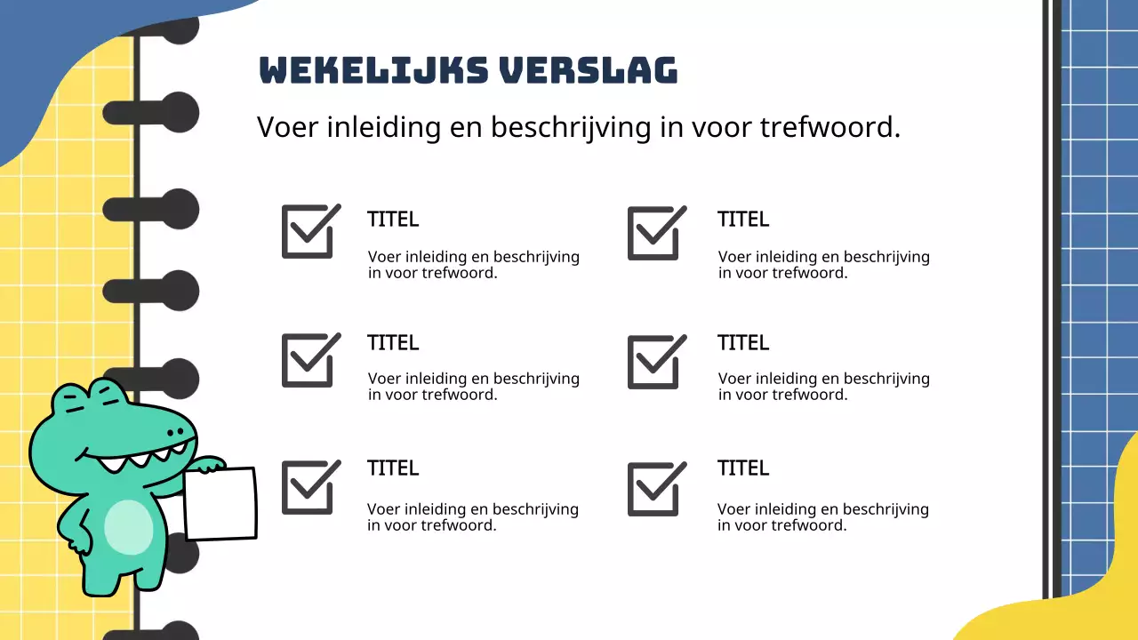 Blauw en Geel Trendy Marketing Studienota's Verslag