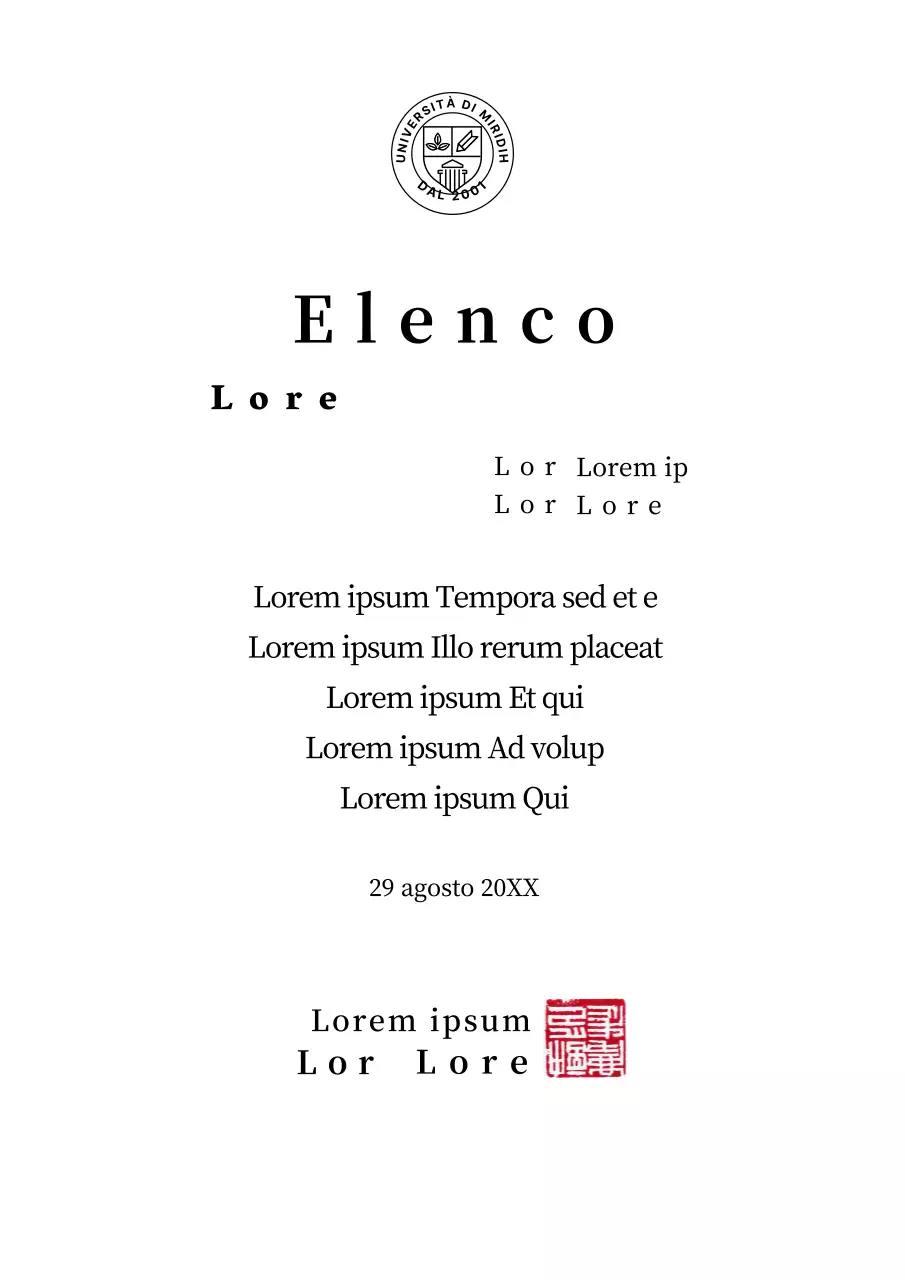 Modulo di iscrizione all'università di lusso