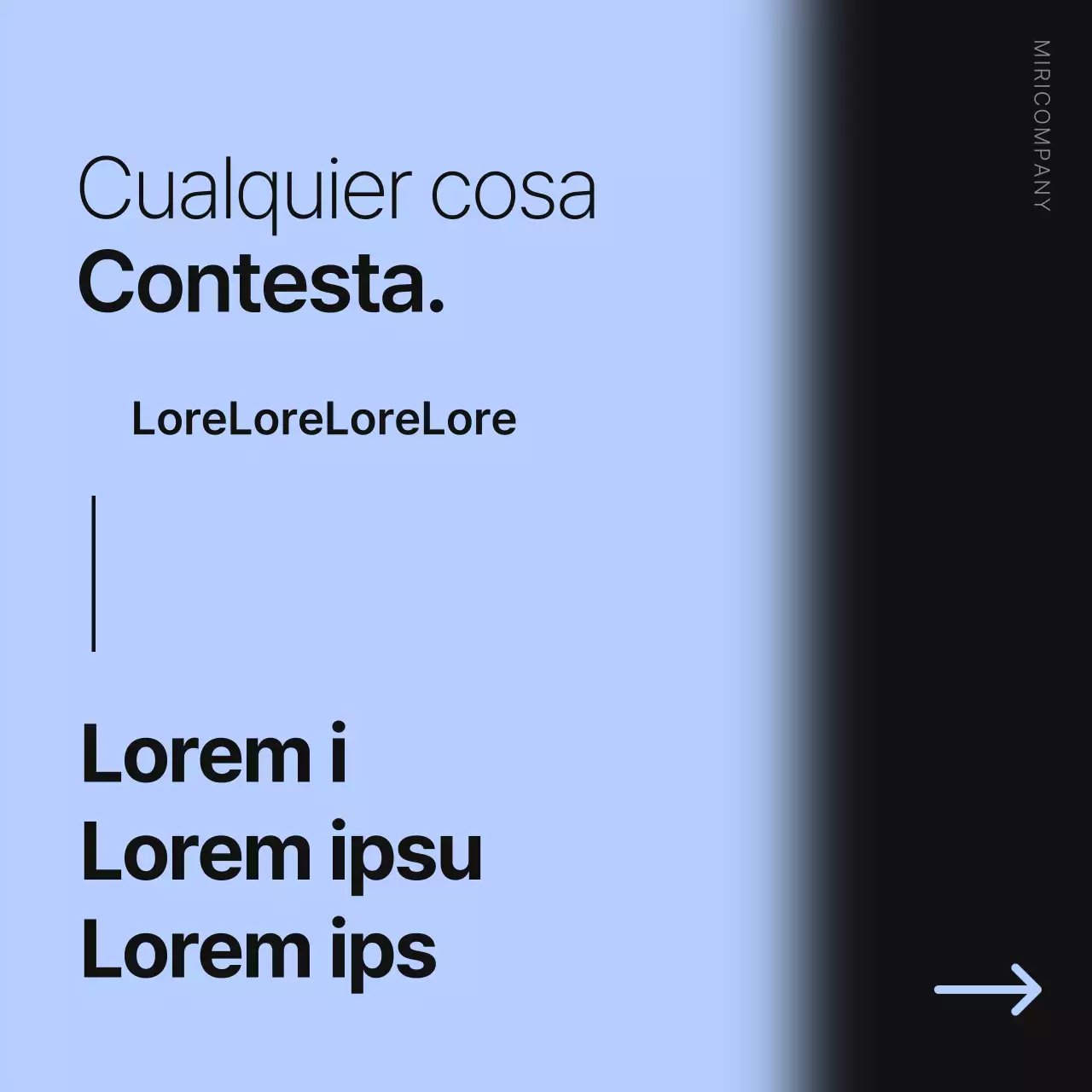 Información minimalista para entrevistas de trabajo en azul claro y negro