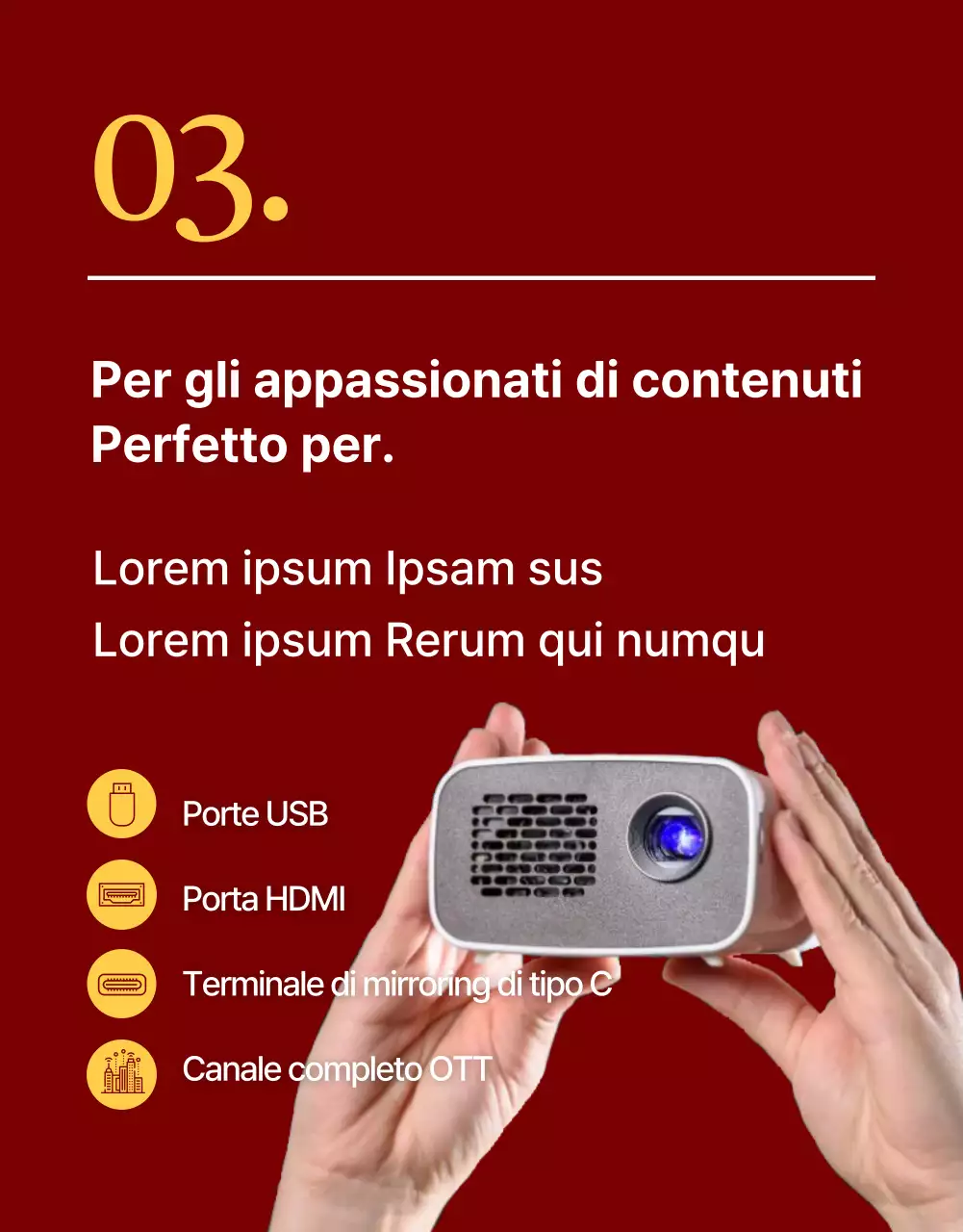 Rosso, semplice descrizione del prodotto elettronico