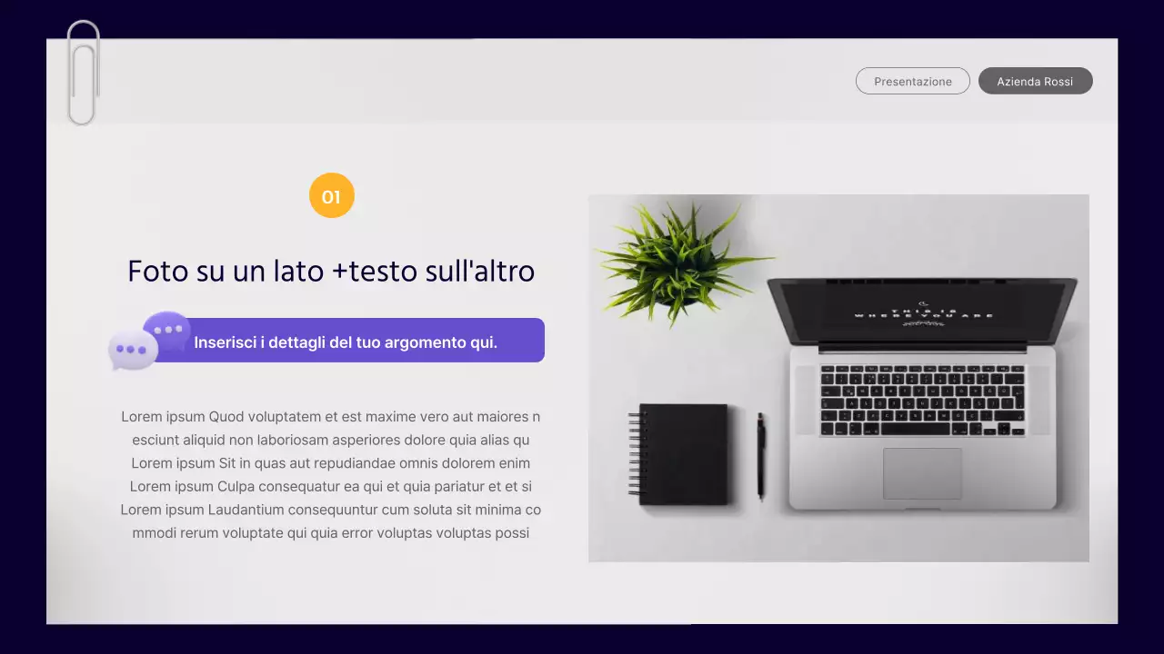 Un semplice rapporto di lavoro per impiegati in viola e giallo