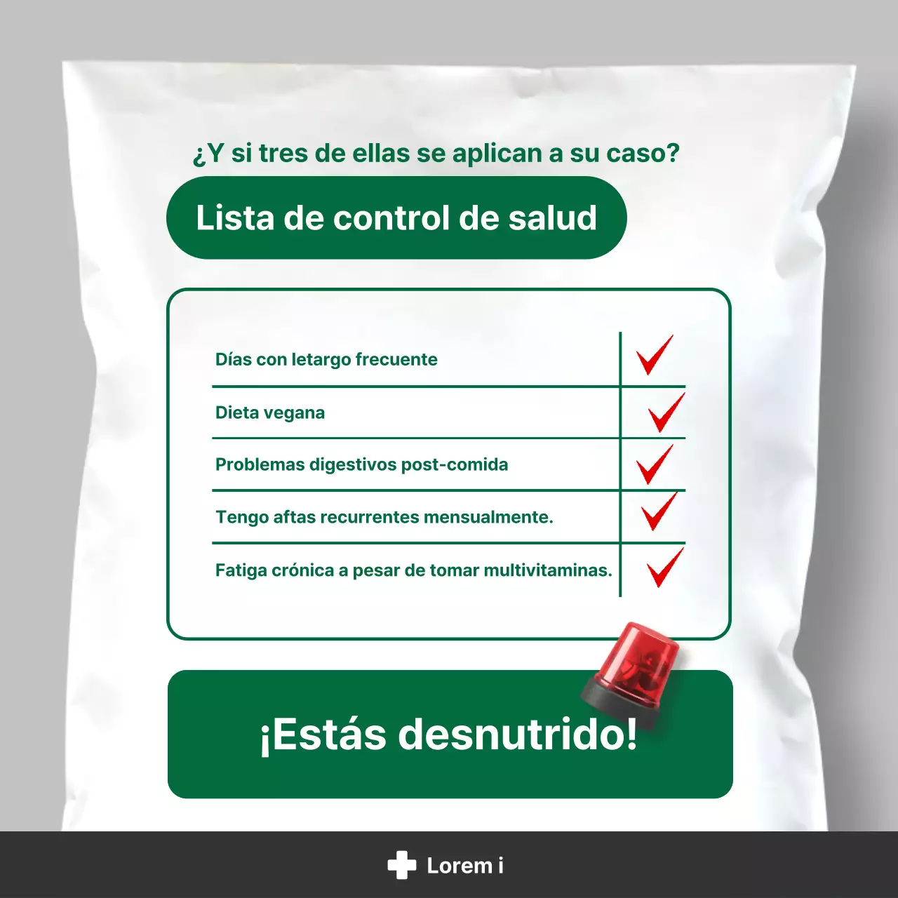 Información nutricional sencilla en blanco y verde