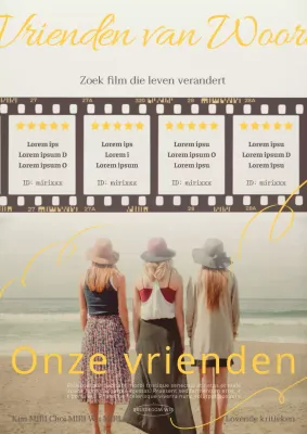 Promoot je film in een vintage recensieformaat in geel en beige