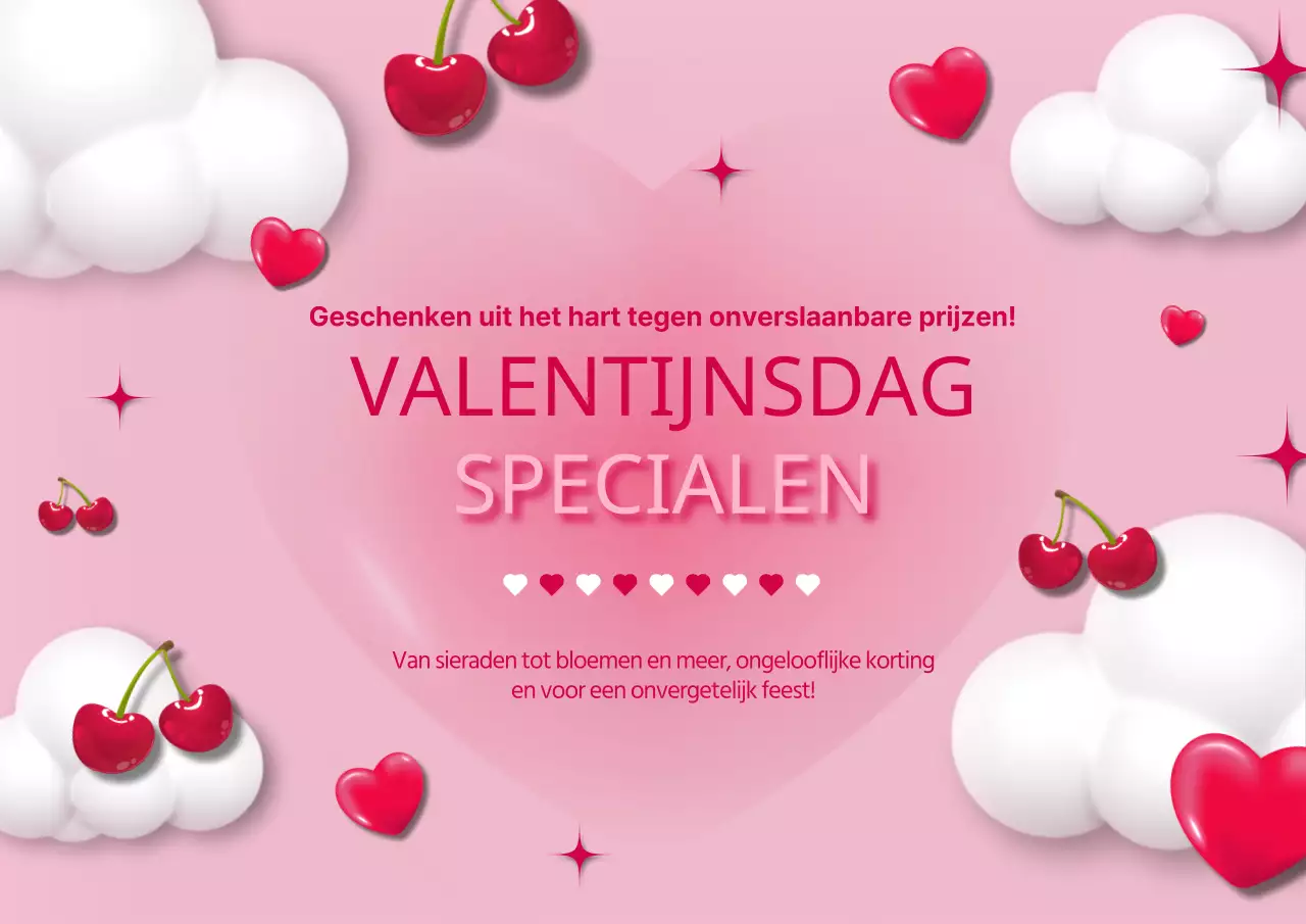 Roze en rood Trendy Valentijnsuitverkoop Publiciteit
