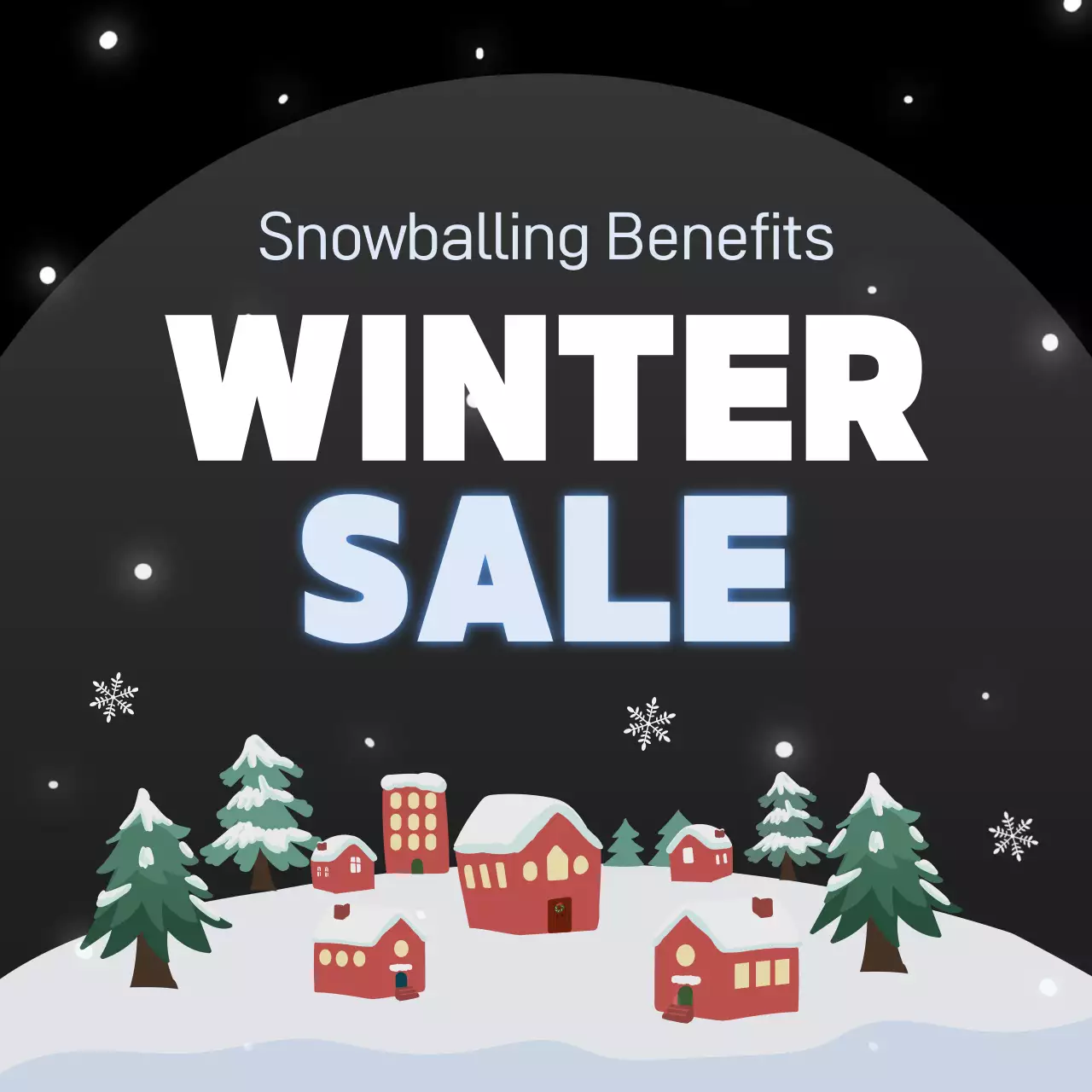 블랙 트렌디 윈터 프로모션 소셜 미디어 포스트