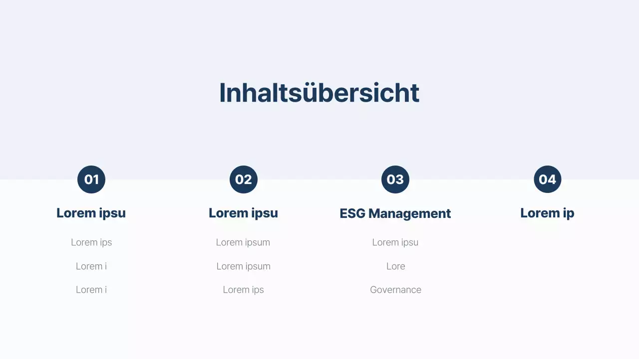 Ein einfacher ESG-Bericht in Marineblau und Hellblau