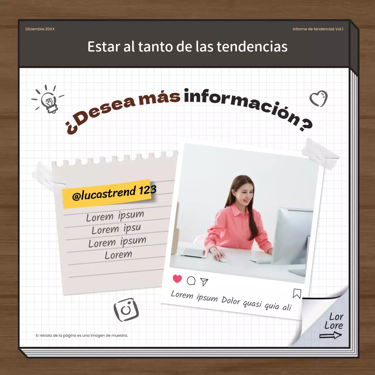 Guía de notas kitsch y modernas en marrón y gris