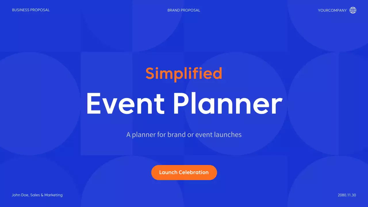 블루 모던 이벤트 플래너 가이드 프레젠테이션