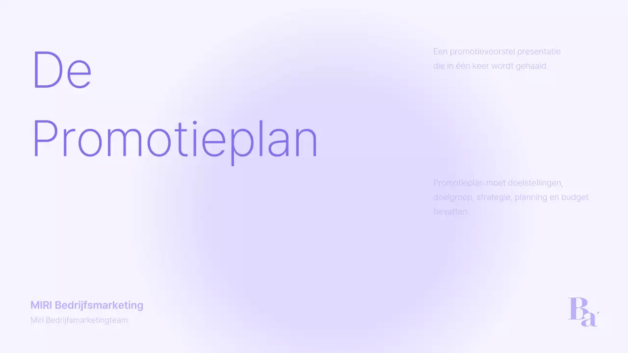 Een eenvoudige paarse en grijze promotieslip