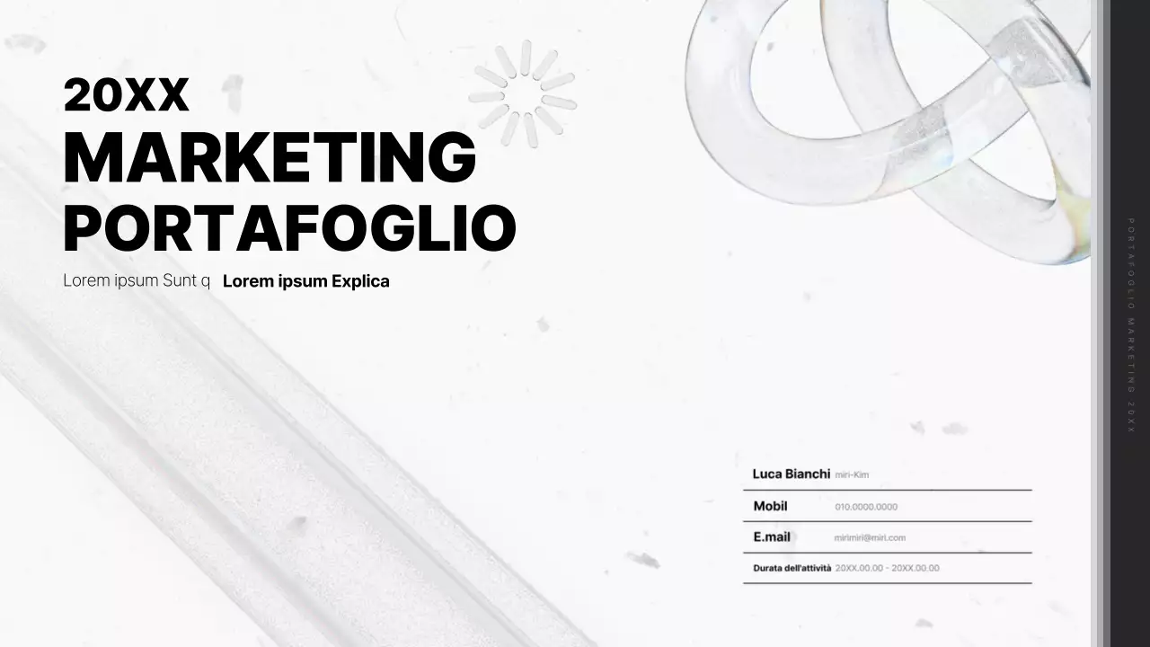 Portafoglio minimalista in bianco e nero per marketer in carriera