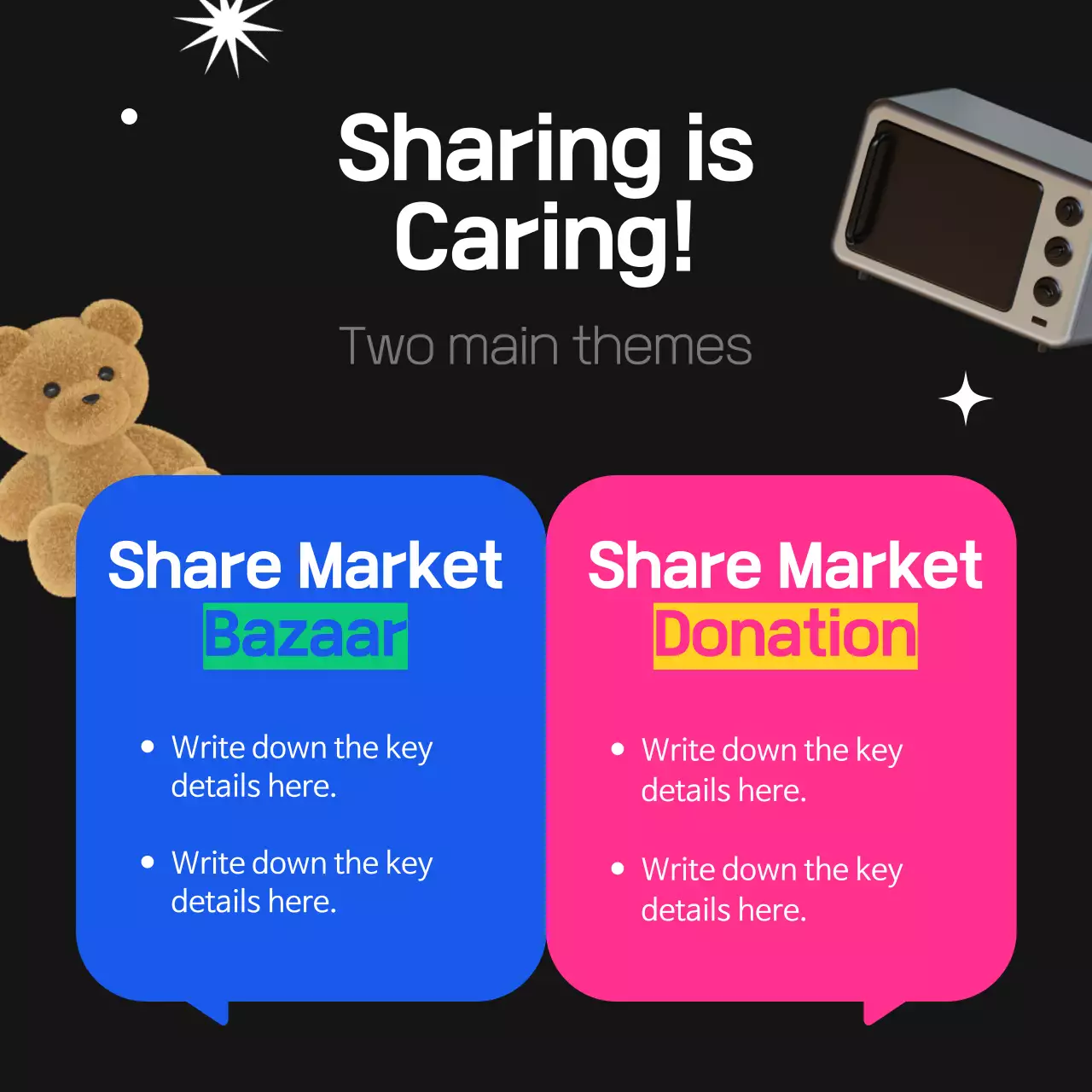 Thông báo về thị trường thời trang đầy màu sắc Instagram Carousel