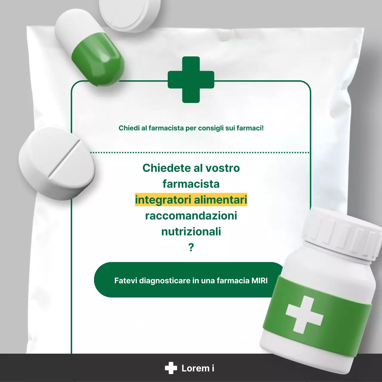 Informazioni nutrizionali semplici in bianco e verde