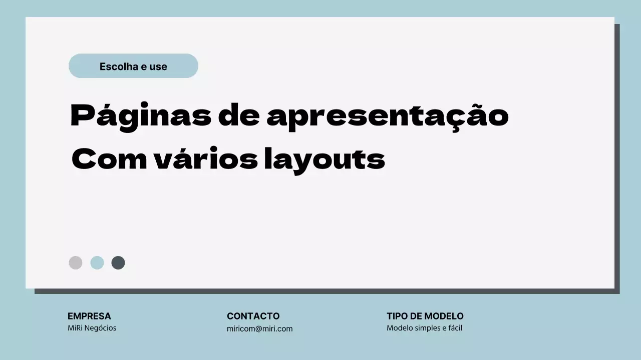 Relatório de apresentação clássica de várias páginas em azul celeste e branco