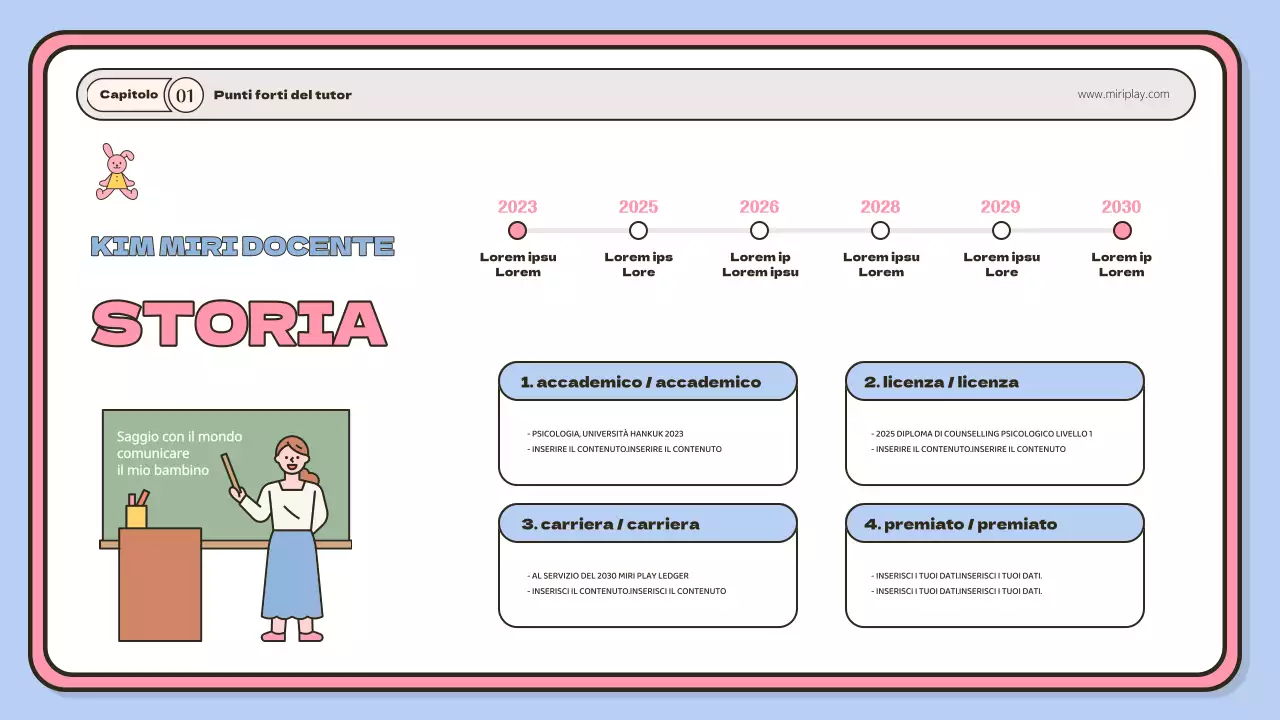 Una simpatica cartella per istruttori di bambini e bambine in azzurro e rosa.