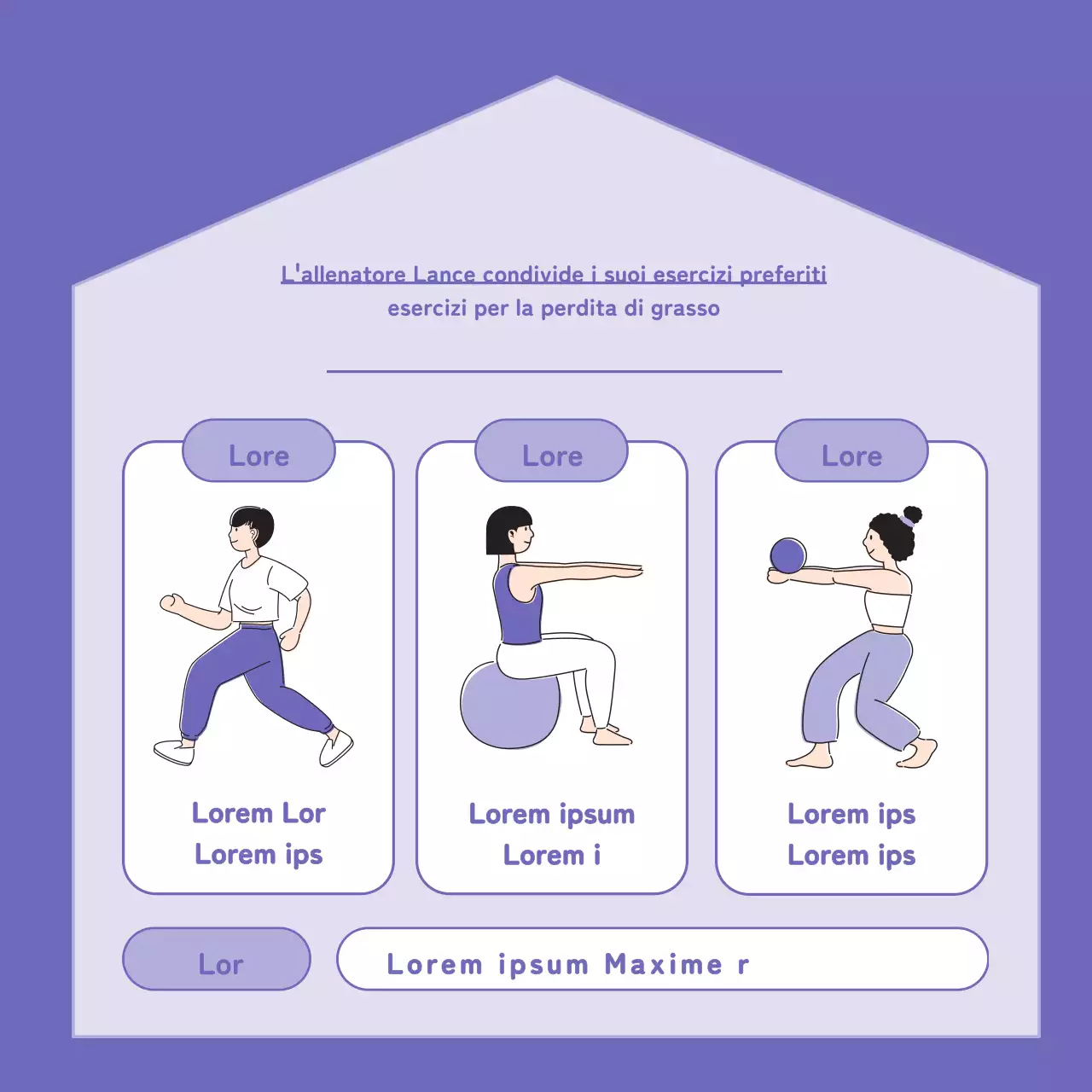 Promuovere un allenamento domestico moderno e color malva per reclutare sostenitori
