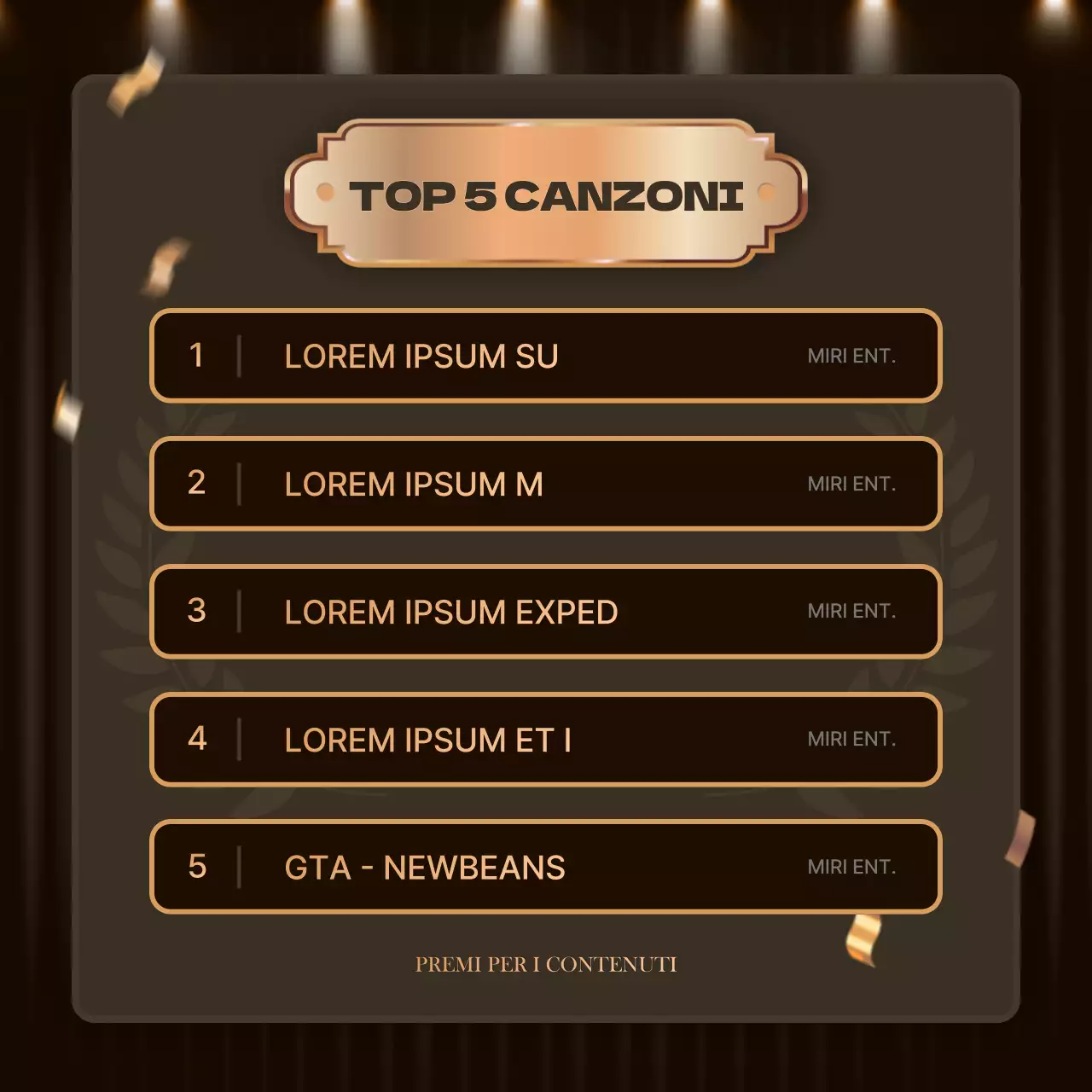Contenuti lussuosi in arancione e marrone per un post di chiusura di fine anno