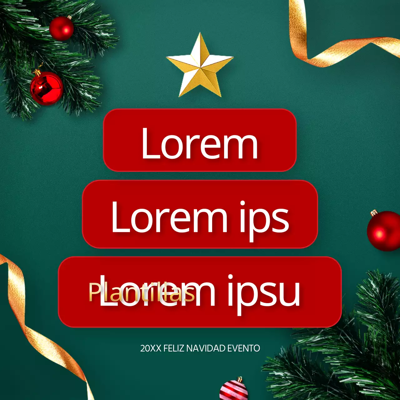 Anuncie un lujoso paquete de plantillas navideñas festivas en verde y rojo