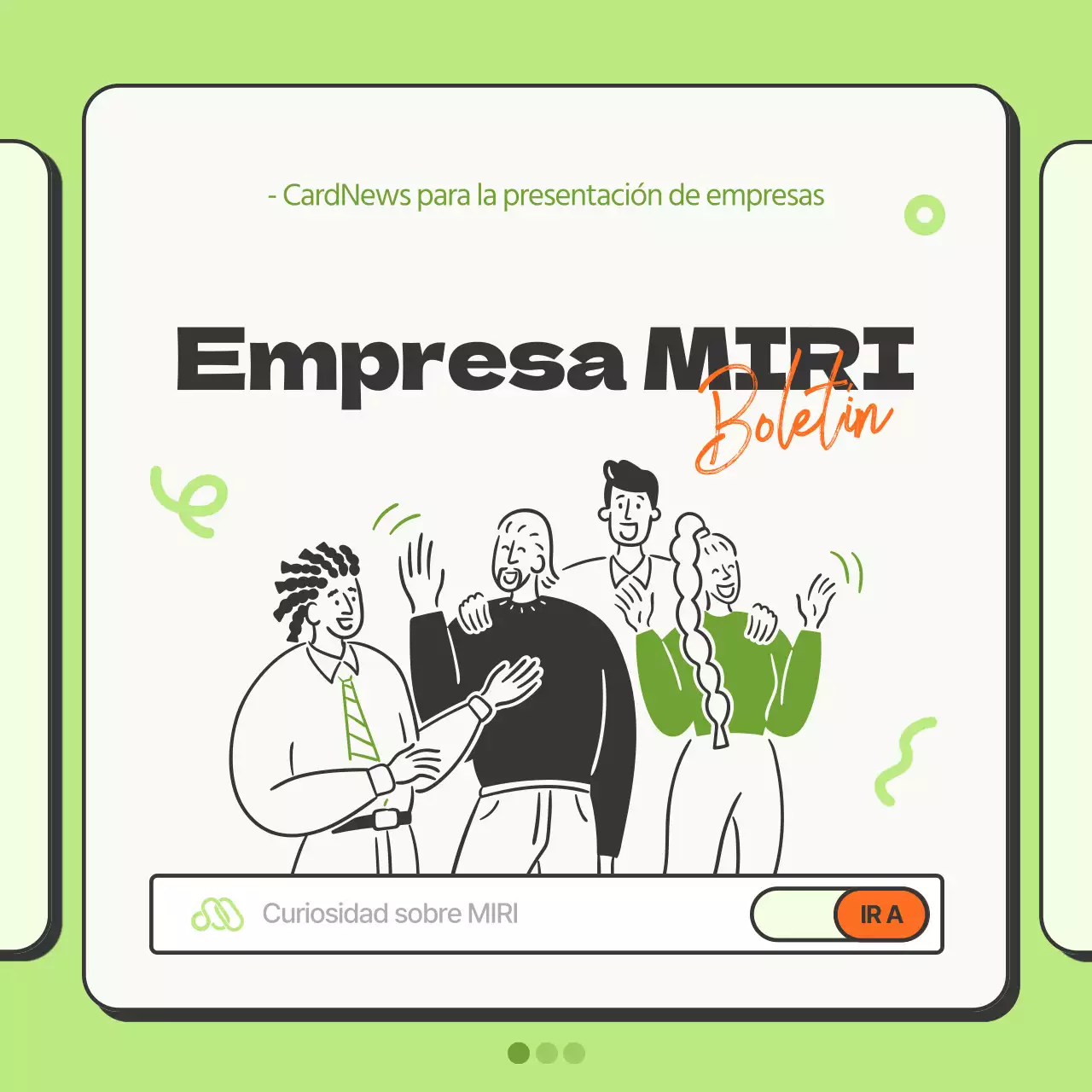 Simple promoción de empresa en chartreuse y naranja