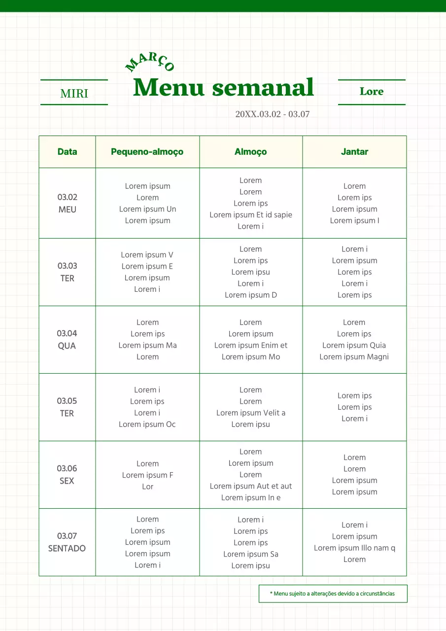 Um guia para menus empresariais modernos em verde e bege