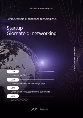 Promuovere una giornata di networking per startup alla moda in viola e bianco