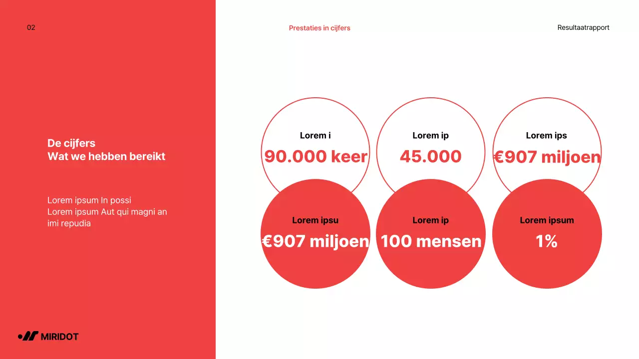 Eenvoudig eindejaarsrapport met rode accenten