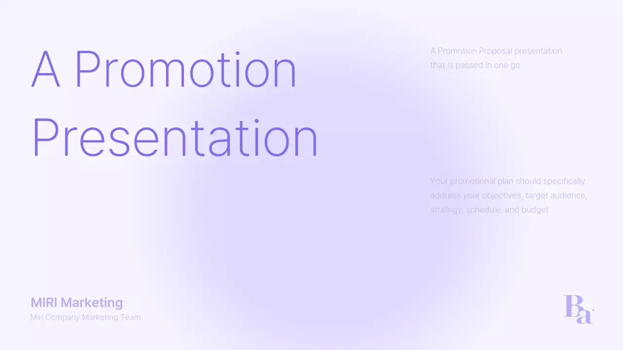 Purple Minimal Promotion Presentation