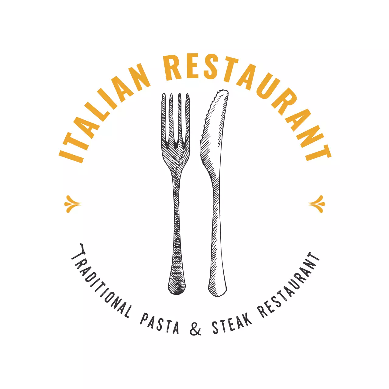 Restaurant Typography Concept in Sketch Illustration