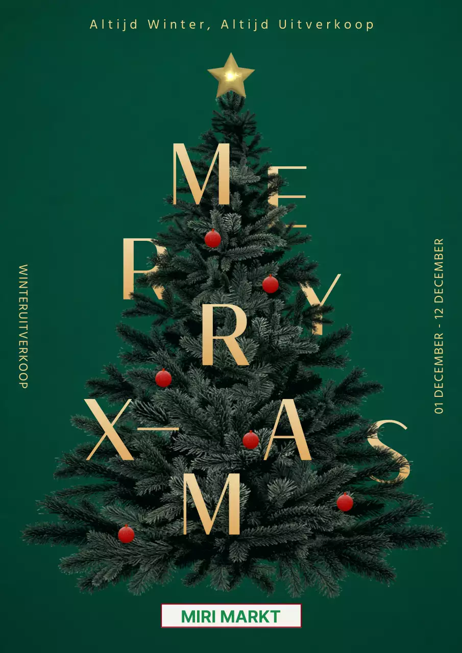 Trendy kerstreclames in groen