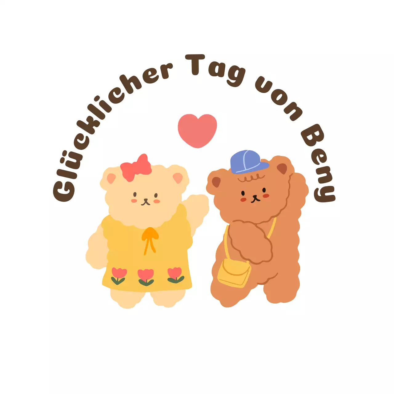 Briefpapierentwurf mit zwei süßen Teddybären, die zusammen stehen