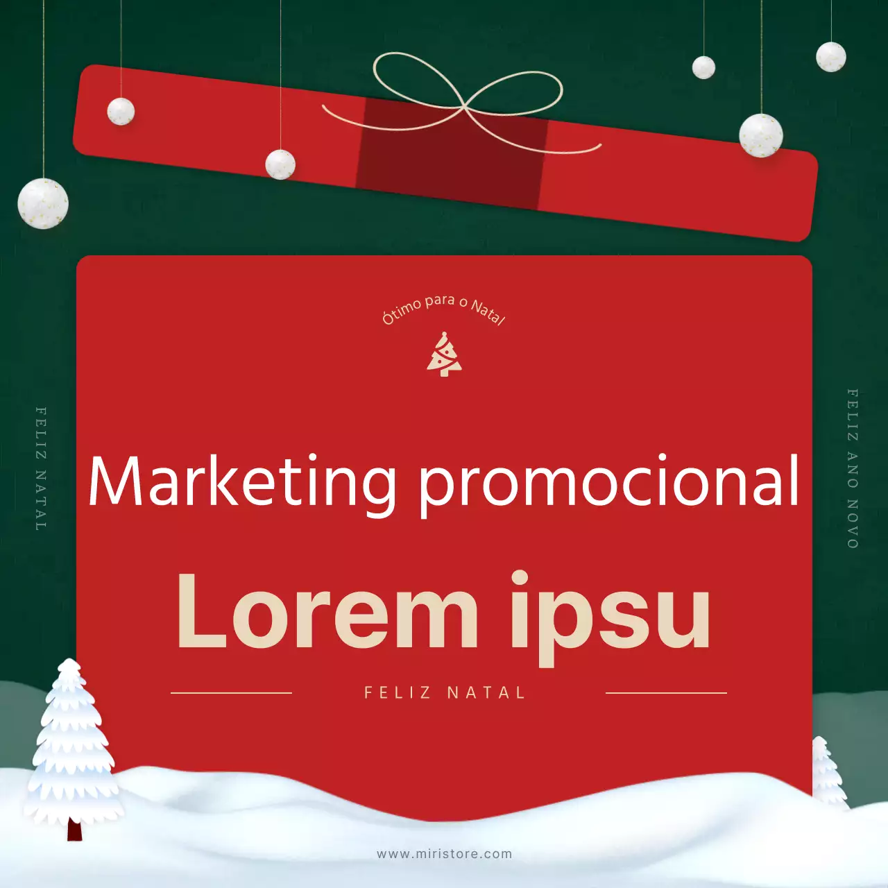 Um briefing de marketing de Natal vermelho e verde