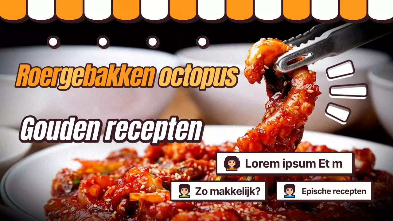 Gouden Roergebakken Octopus in Oranje en Bruine Parodiestijl Recept