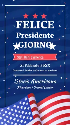 Pubblicità classica blu e rossa per la Festa del Presidente