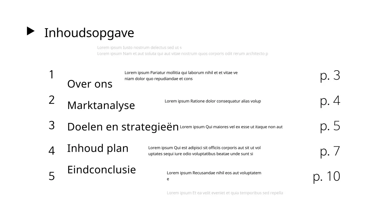 Een wit, eenvoudig strategie-adviesrapport