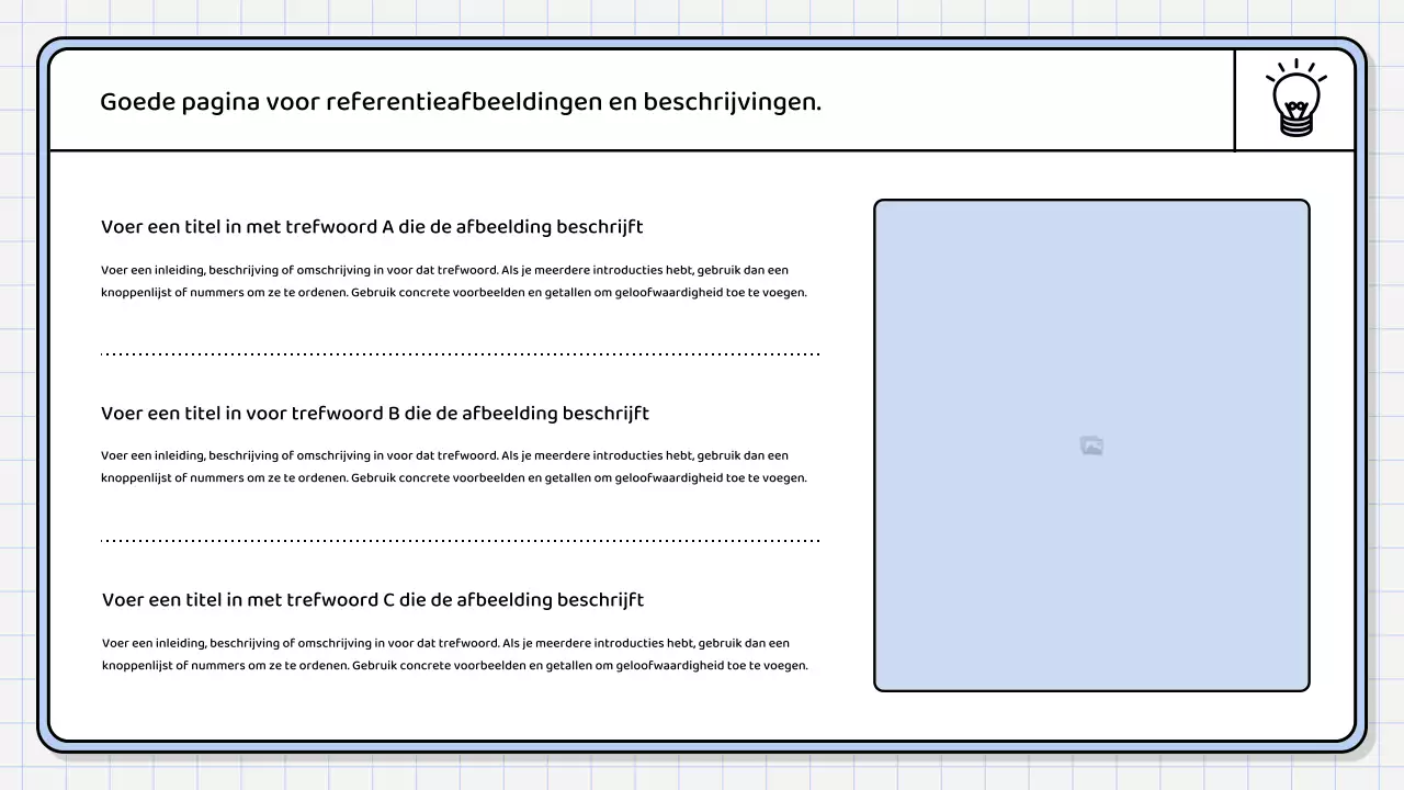 Een eenvoudig, lichtblauw samenvattend rapport