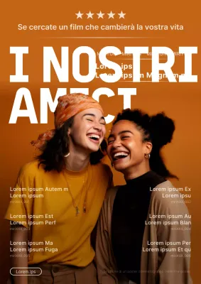 Promuovere semplici recensioni di film in arancione e bianco