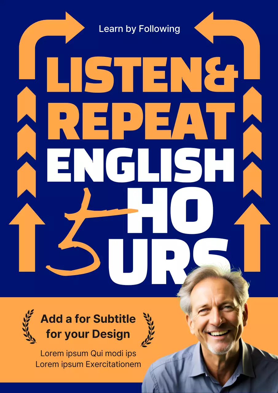 Blue Modern English Course Advertisement Book Cover
