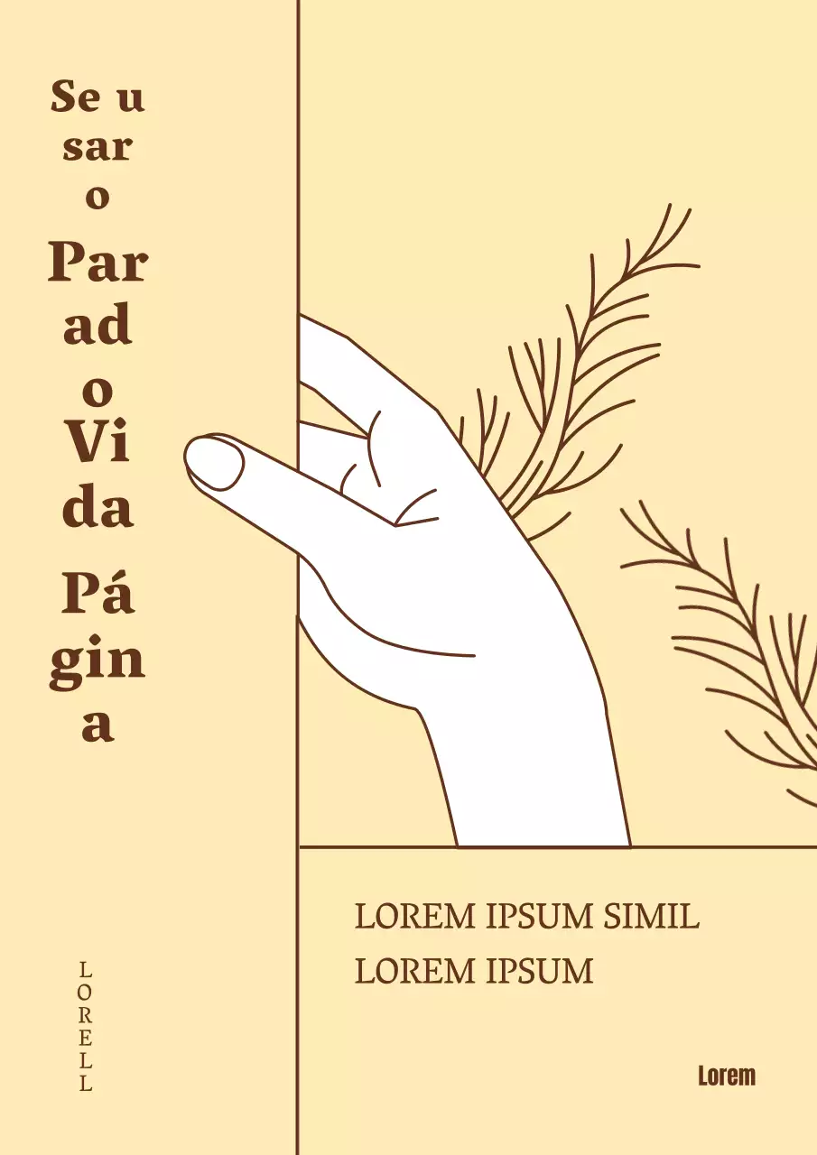 Capa de ensaio minimalista de lição de vida em amarelo e branco