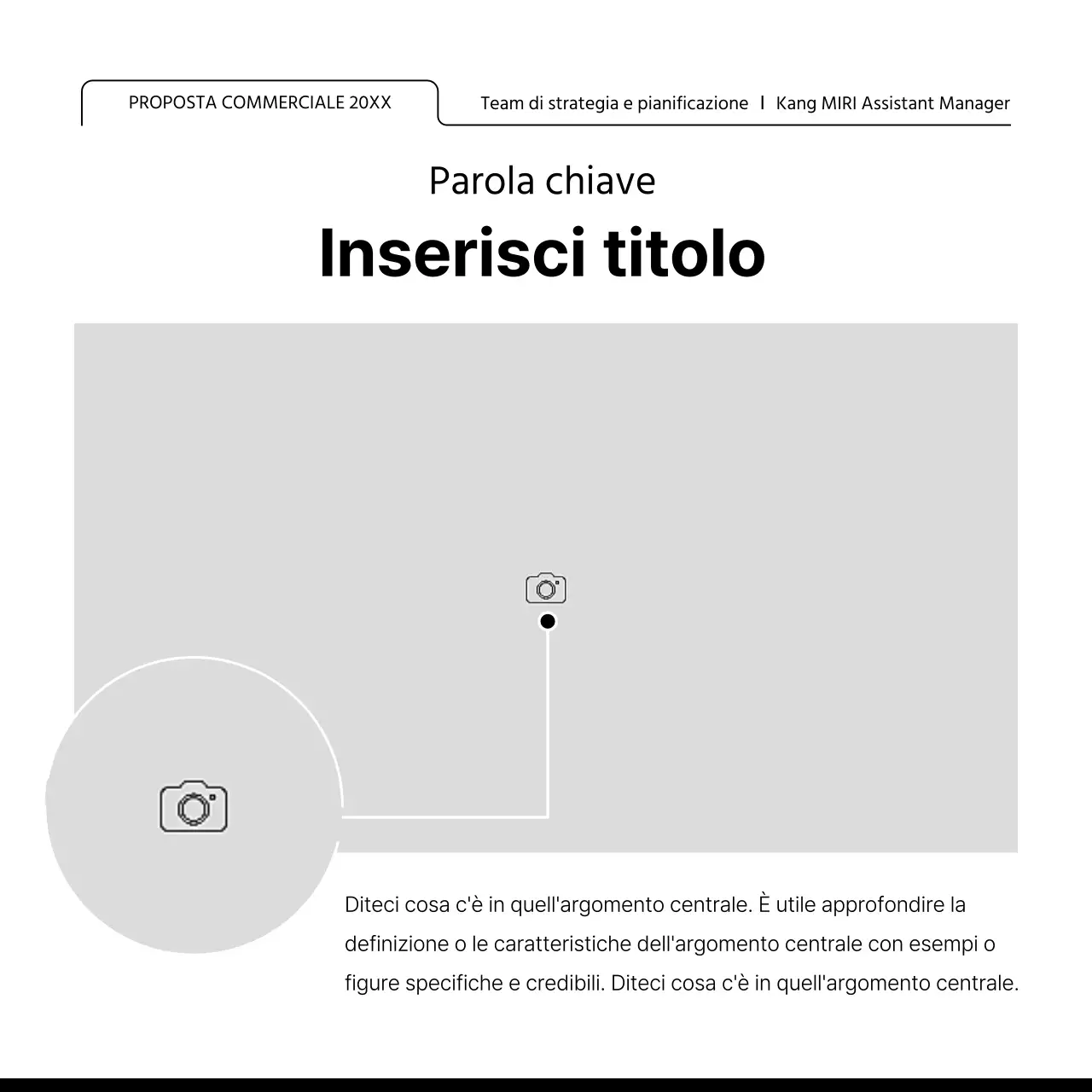 Promuovete un layout con molte cornici semplici in bianco e nero.