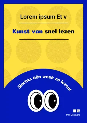 Minimalistische boekomslag voor snellezen in geel en blauw